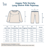 Happy Pals Society Long Kids Pajamas Piyama Anak Lengan Panjang Bermotif 1-8 Tahun