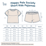 Happy Pals Society Short Kids Pajamas Piyama Anak Lengan Pendek Bermotif 1-8 Tahun