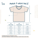 Patch T-Shirt Kaos Anak Unisex Bordir Karakter Lengan Pendek 1-8 Tahun