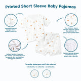 Printed Short Sleeve Baby Pajamas