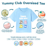 Yummy Club Oversized Tee Kaos Anak Oversized Unisex Bergambar 1-8 Tahun