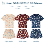 Happy Pals Society Short Kids Pajamas Piyama Anak Lengan Pendek Bermotif 1-8 Tahun