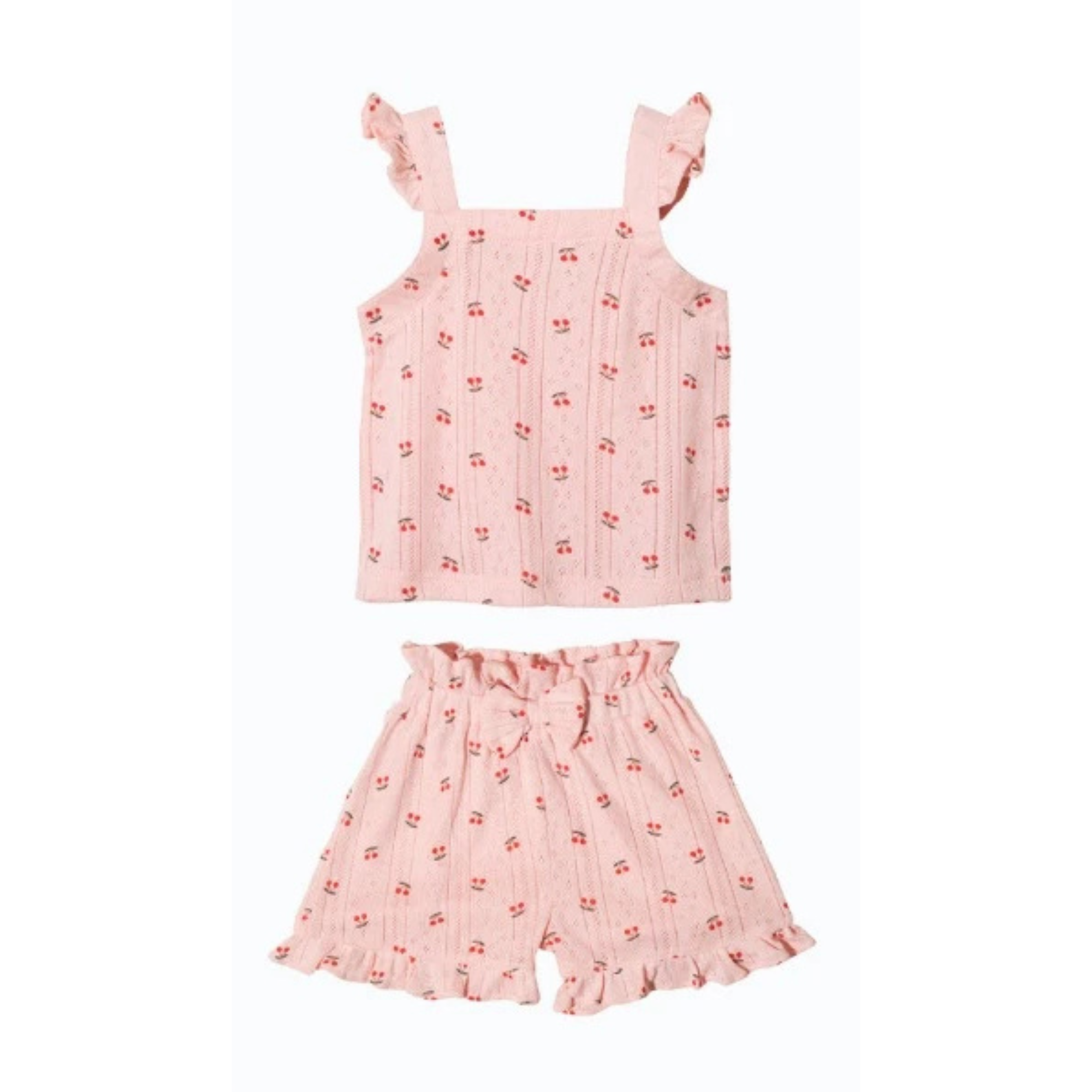 Pointelle Ruffle Tanktop Set | Aegi