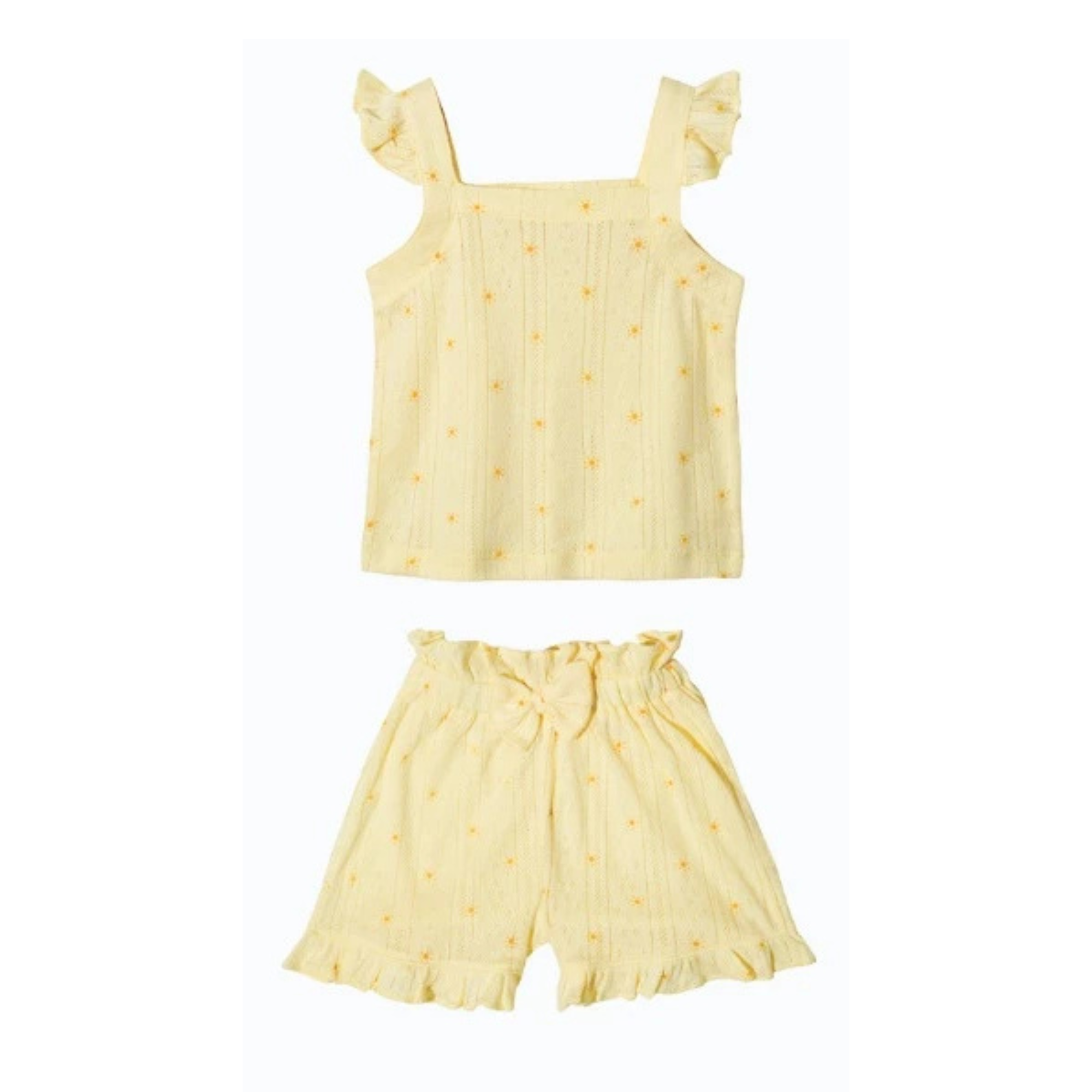 Pointelle Ruffle Tanktop Set | Aegi