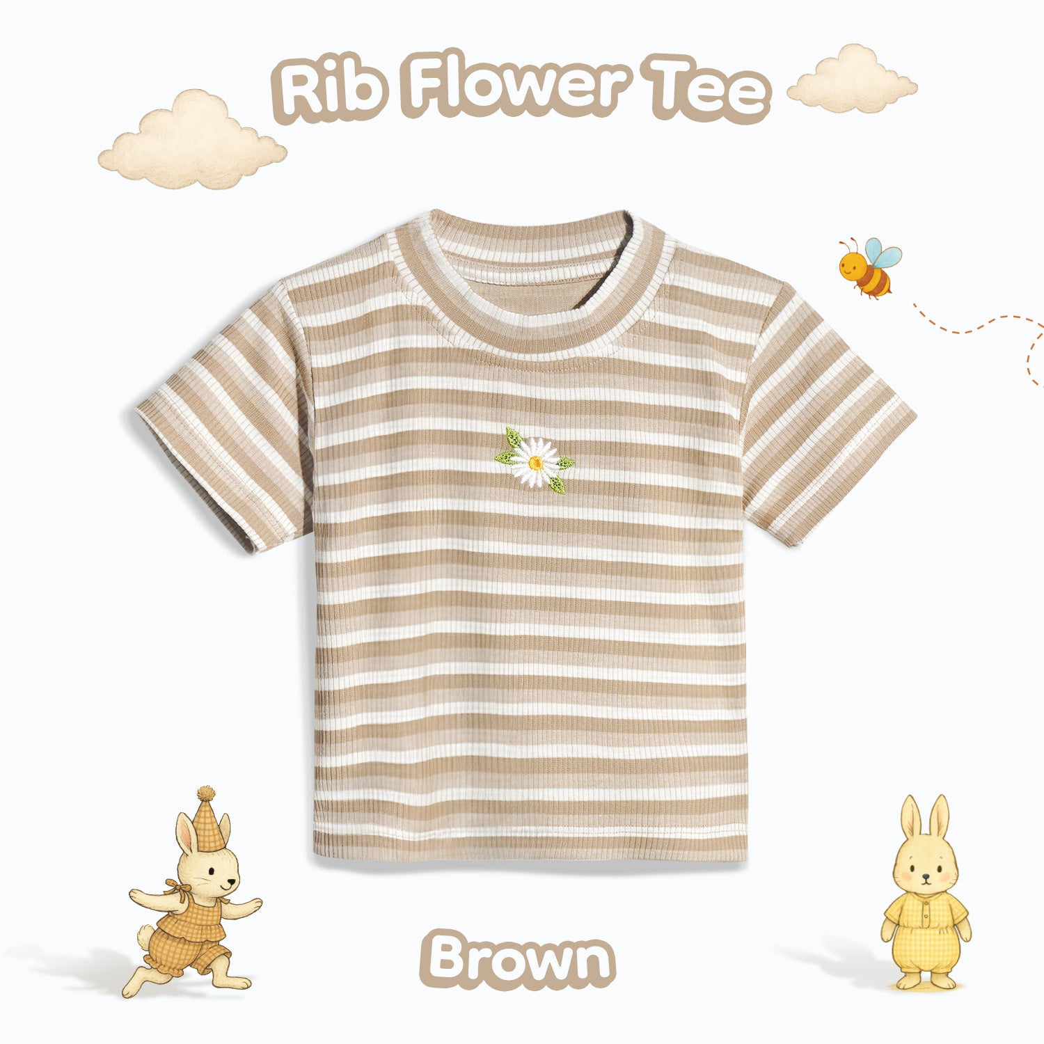 Flower Rib Tee Shirt