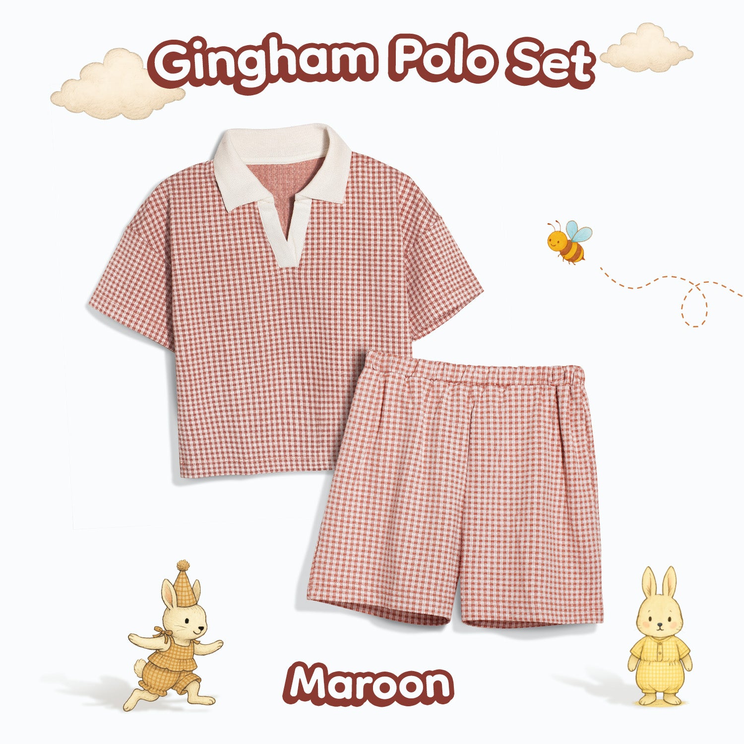 Gingham Polo Set