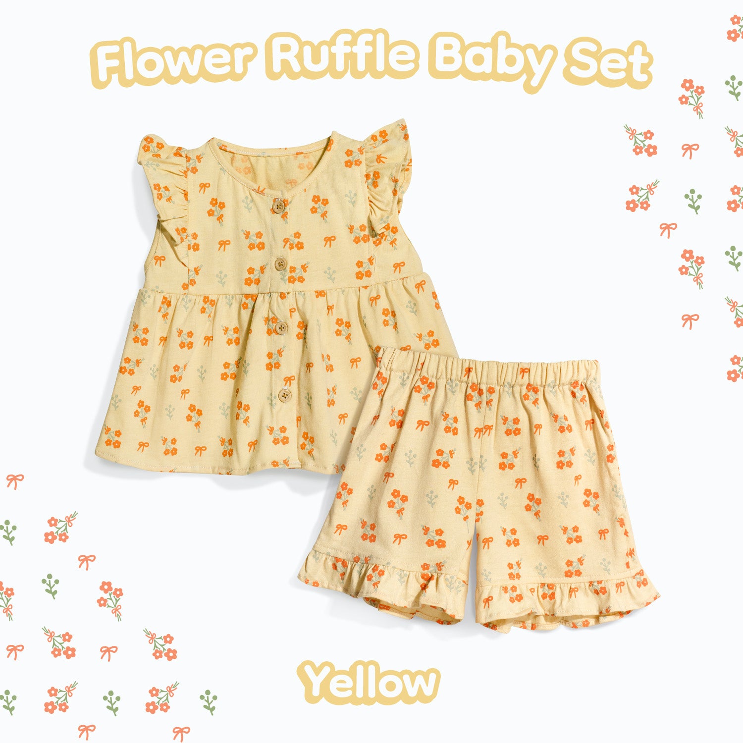 Flower Ruffle Baby Set