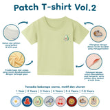 Patch T-Shirt Kaos Anak Unisex Bordir Karakter Lengan Pendek 1-8 Tahun
