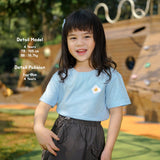 Patch T-Shirt Kaos Anak Unisex Bordir Karakter Lengan Pendek 1-8 Tahun