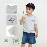 Patch T-Shirt Kaos Anak Unisex Bordir Karakter Lengan Pendek 1-8 Tahun