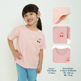 Patch T-Shirt Kaos Anak Unisex Bordir Karakter Lengan Pendek 1-8 Tahun