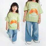 Wide Jeans Bawahan Celana Jeans Panjang Anak Perempuan 1-8 Tahun