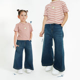 Wide Jeans Bawahan Celana Jeans Panjang Anak Perempuan 1-8 Tahun