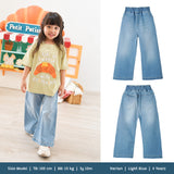 Wide Jeans Bawahan Celana Jeans Panjang Anak Perempuan 1-8 Tahun