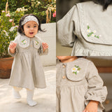 Eloise Baby Collar Dress Bayi Perempuan Newborn 0-12 Bulan