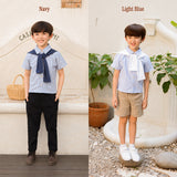 Finn Stripe Kids Shirt with Draped Sweater Kemeja Anak Laki-Laki 1-8 Tahun