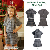 Flannel Pleated Skirt Set