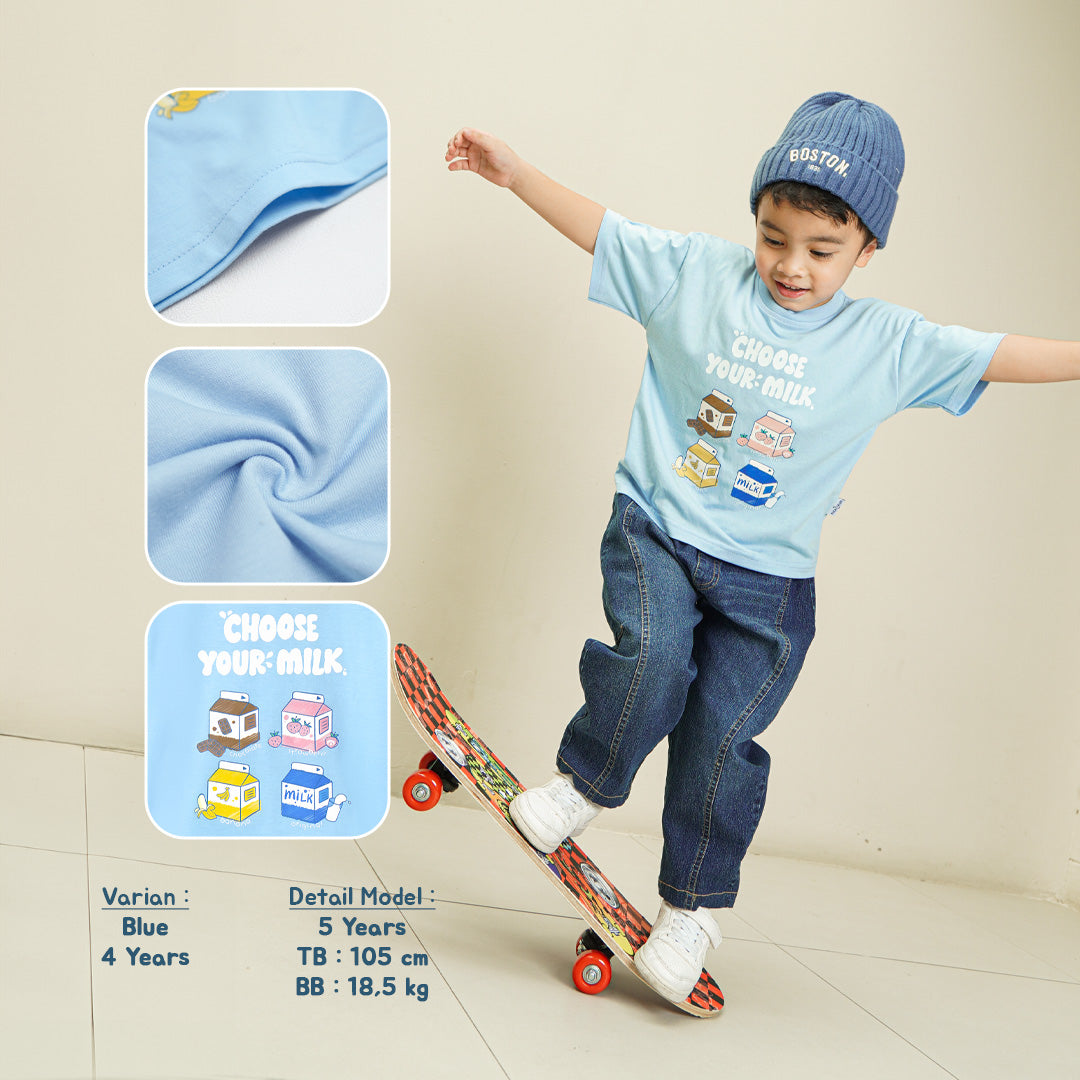 Yummy Club Oversized Tee Kaos Anak Oversized Unisex Bergambar 1-8 Tahun