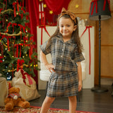 Flannel Pleated Skirt Set