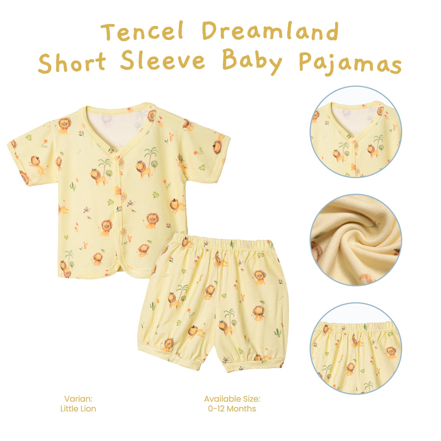 Tencel Dreamland Short Sleeve Baby Pajamas