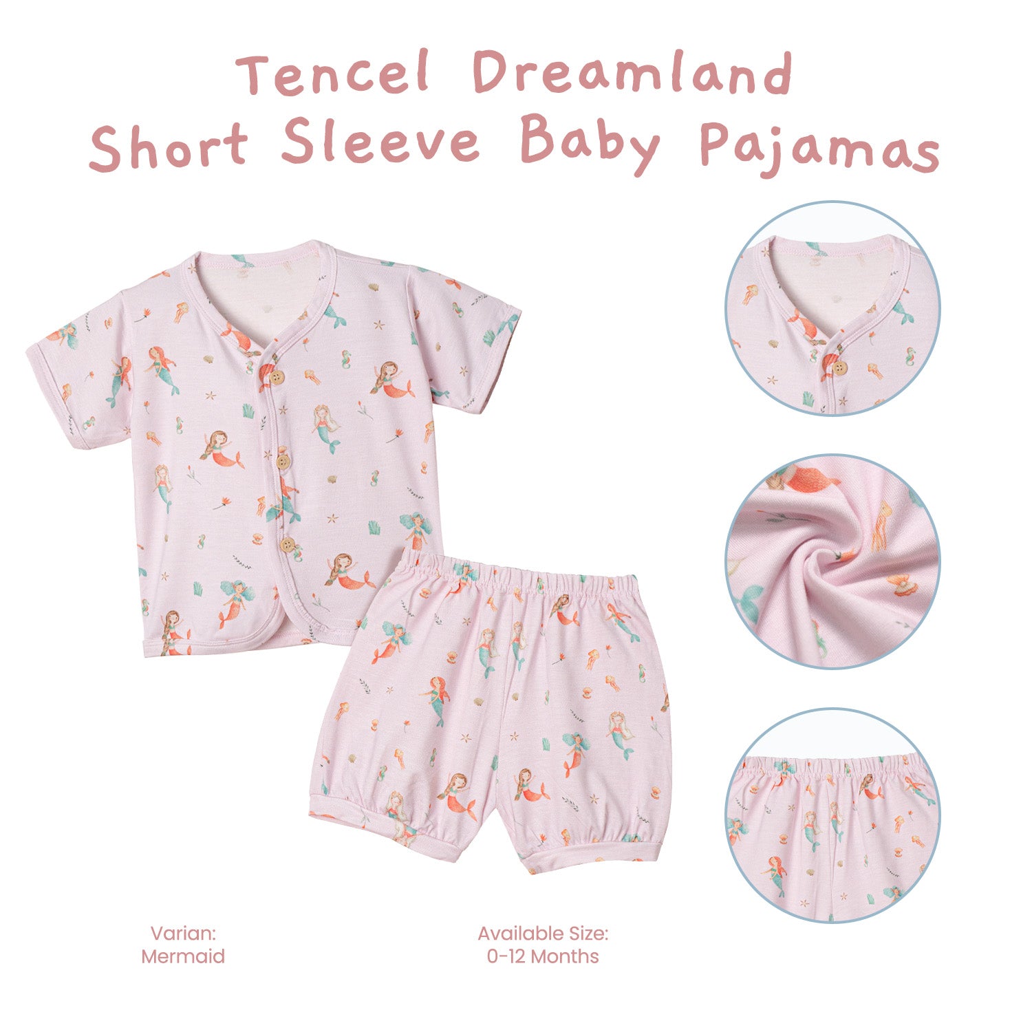 Tencel Dreamland Short Sleeve Baby Pajamas