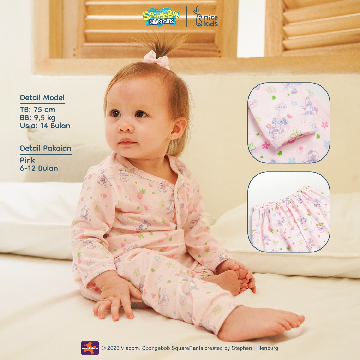SpongeBob SquarePants Collection - Tropical Long Baby Pajamas Piyama Bayi New Born 0-12 Bulan
