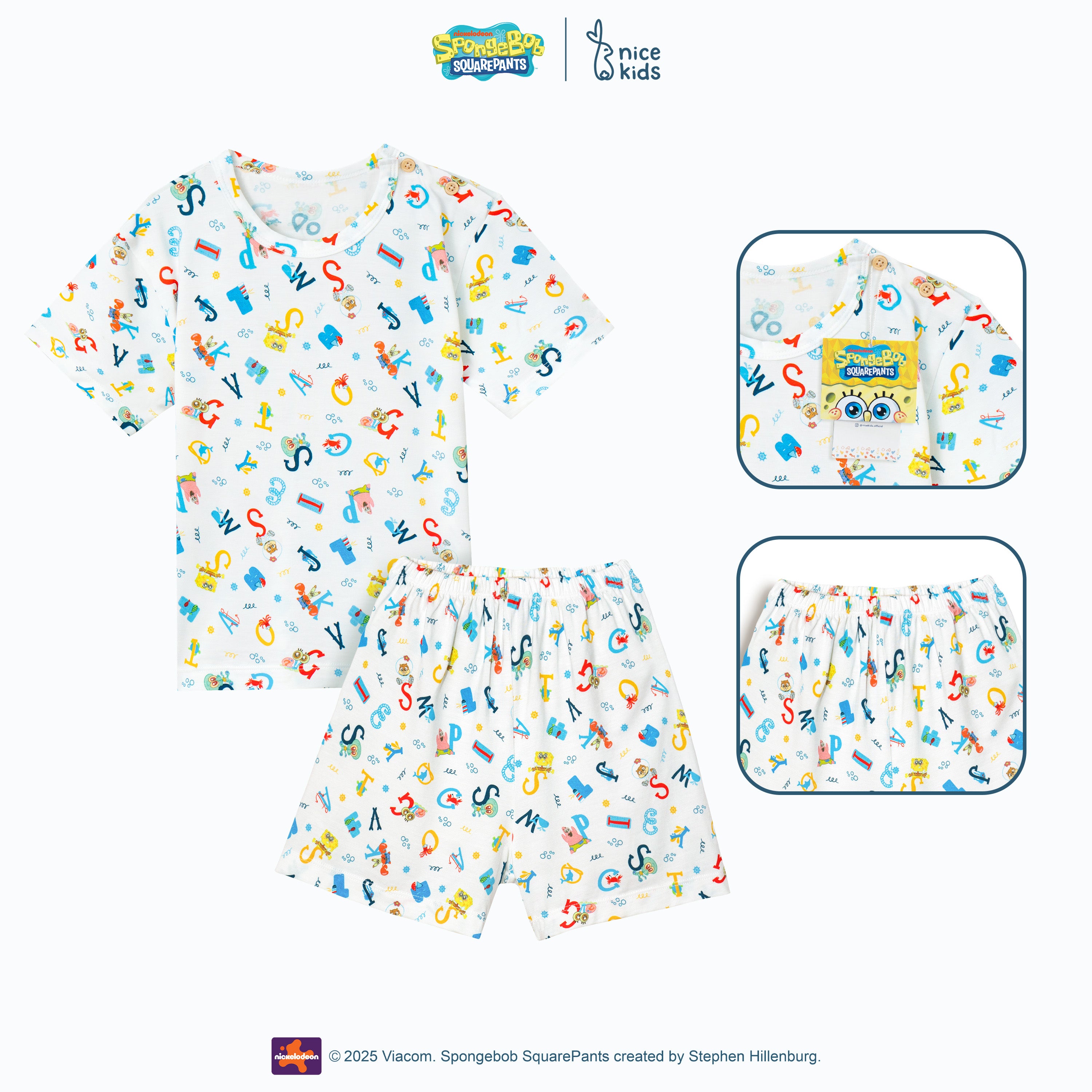 Spongebob Tencel Short Sleeve Kids Pajamas