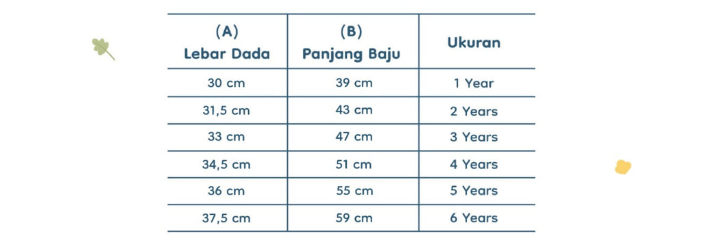 product size chart