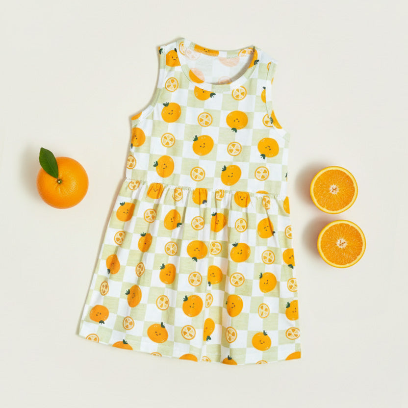 Fruit Checkered Dress