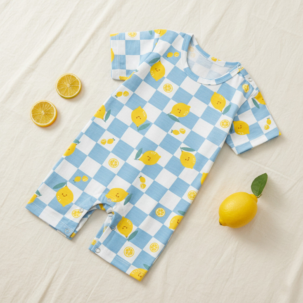Fruit Checkered Playsuit