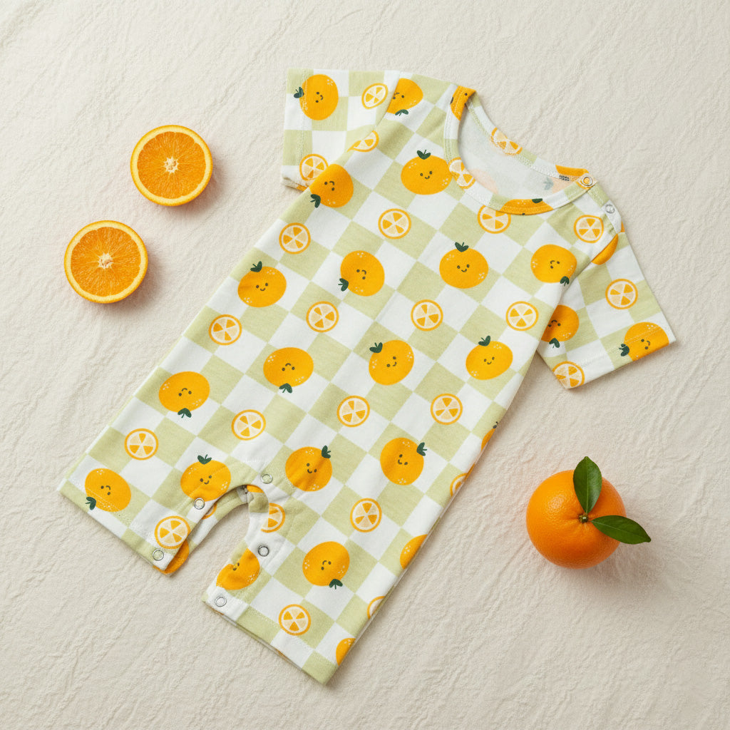 Fruit Checkered Playsuit