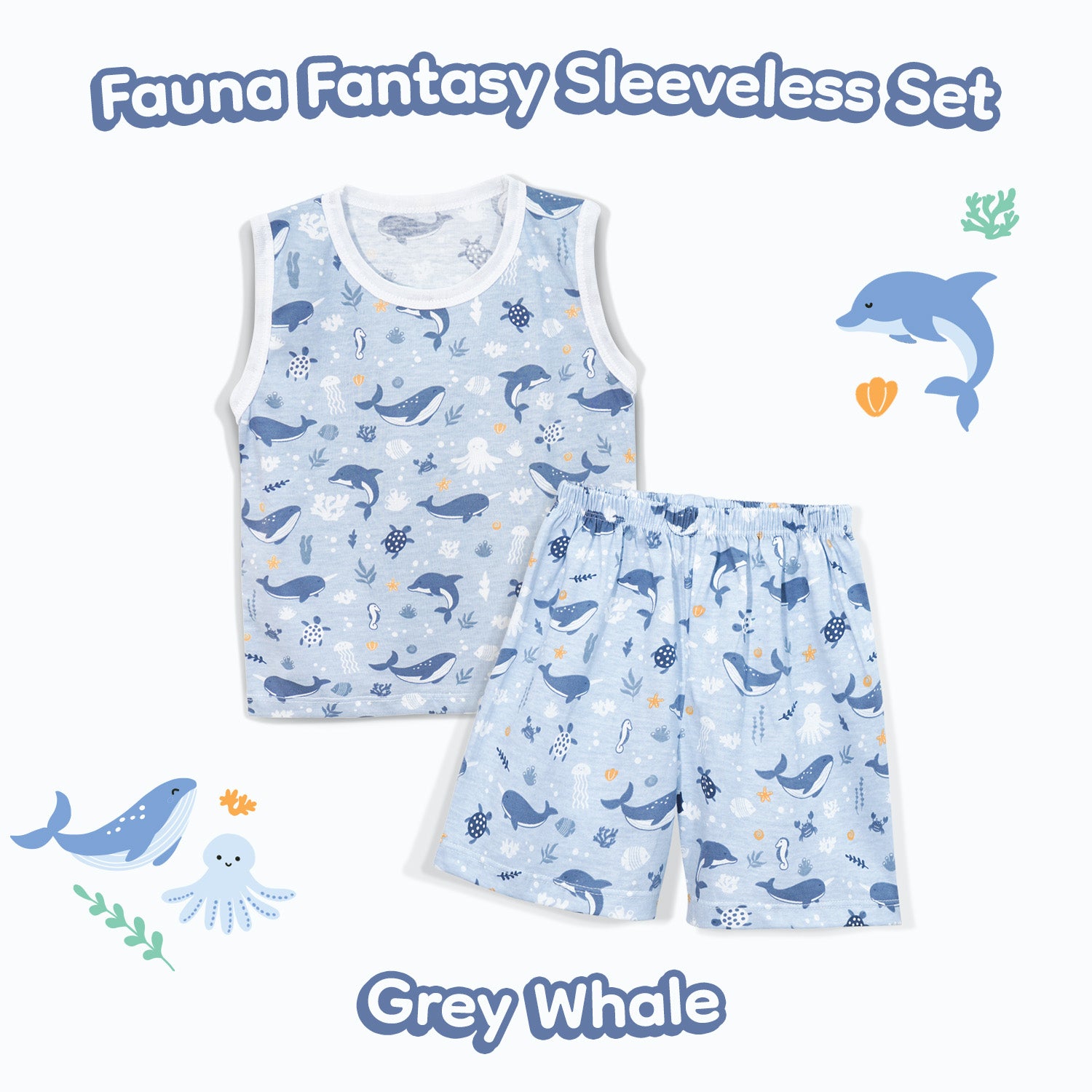 Sleeveless Kids Pajamas Fauna & Fantasi Collection