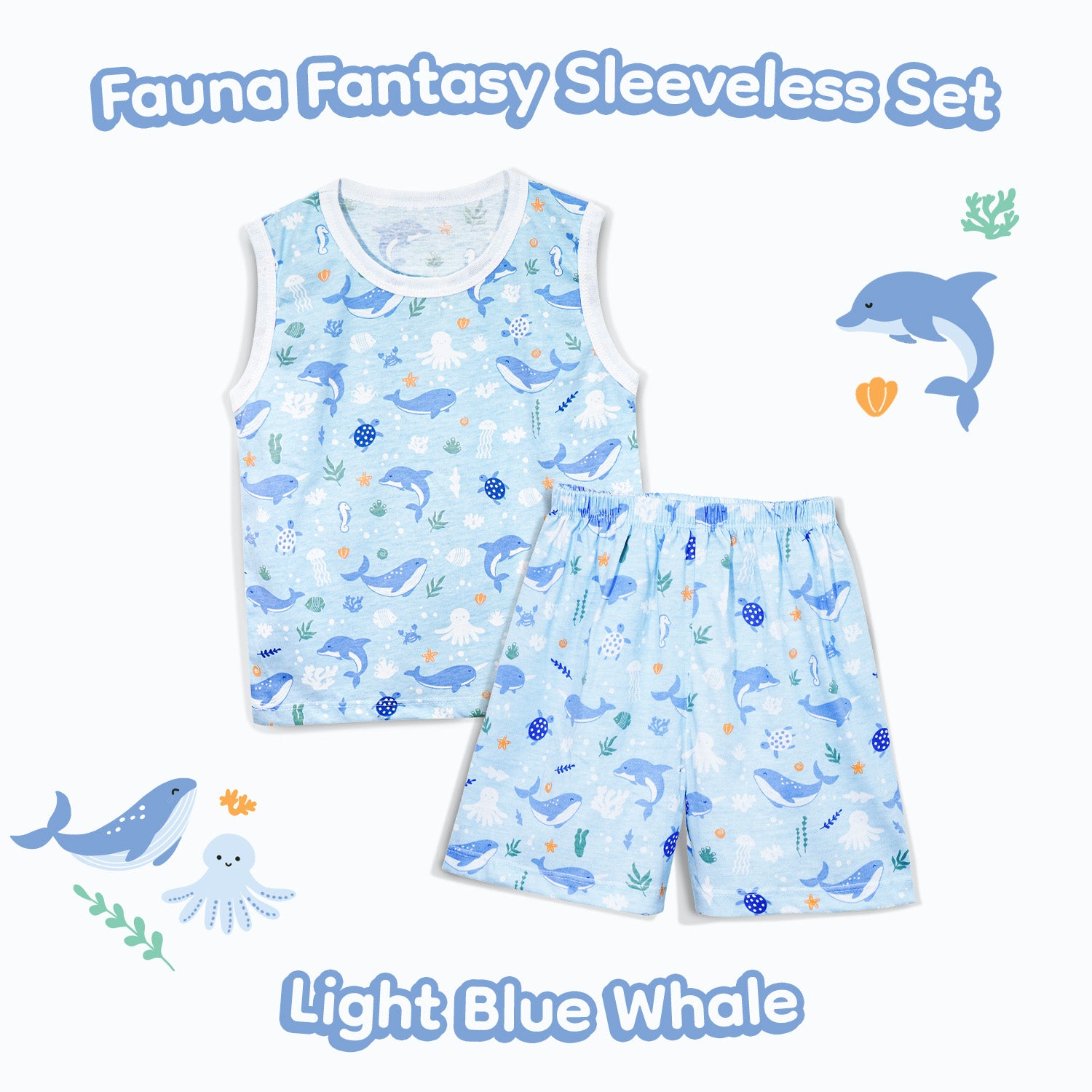 Sleeveless Kids Pajamas Fauna & Fantasi Collection